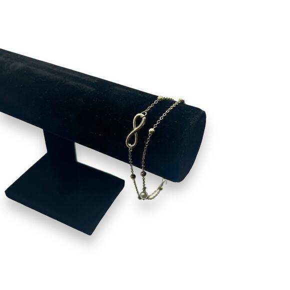 Macy's AND NOW THIS Two-Row Charm Anklet in Gold-Plate Infinity Beaded - Picture 7 of 10